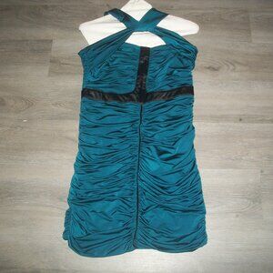 womens sexy dress.pleated,ruched.strappy keyhole neck.size large